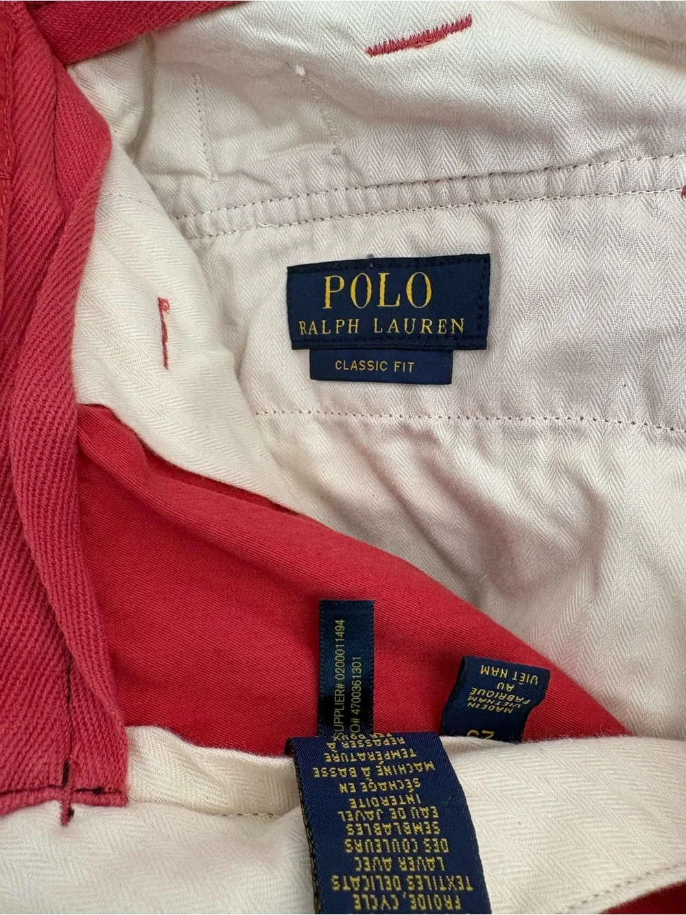 Y2K polo ralph Lauren Men's Red Cargo Shorts - Classic Utility Style